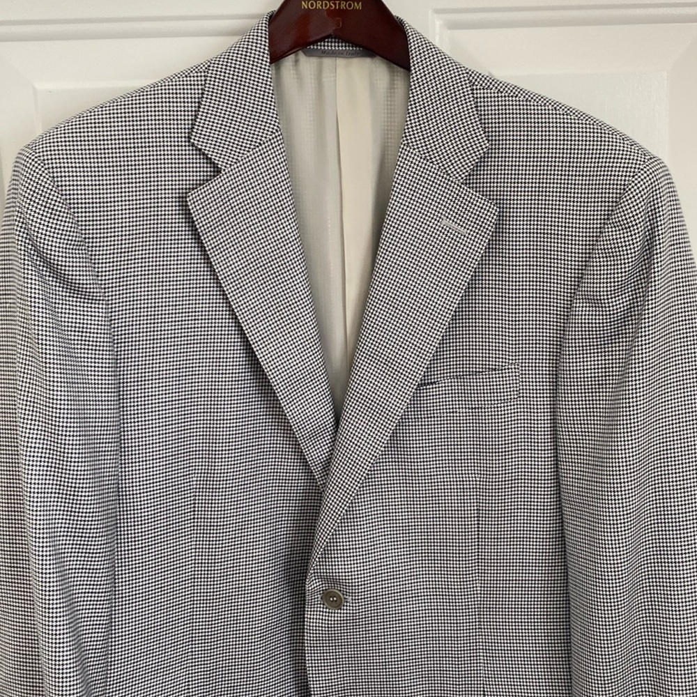 Canali Houndstooth Silk & Wool Two Button Blazer - Sports Coat. Made in Italy - Picture 7 of 16